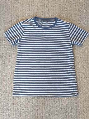 Eddie Bauer Blue and White Striped Crew Tee